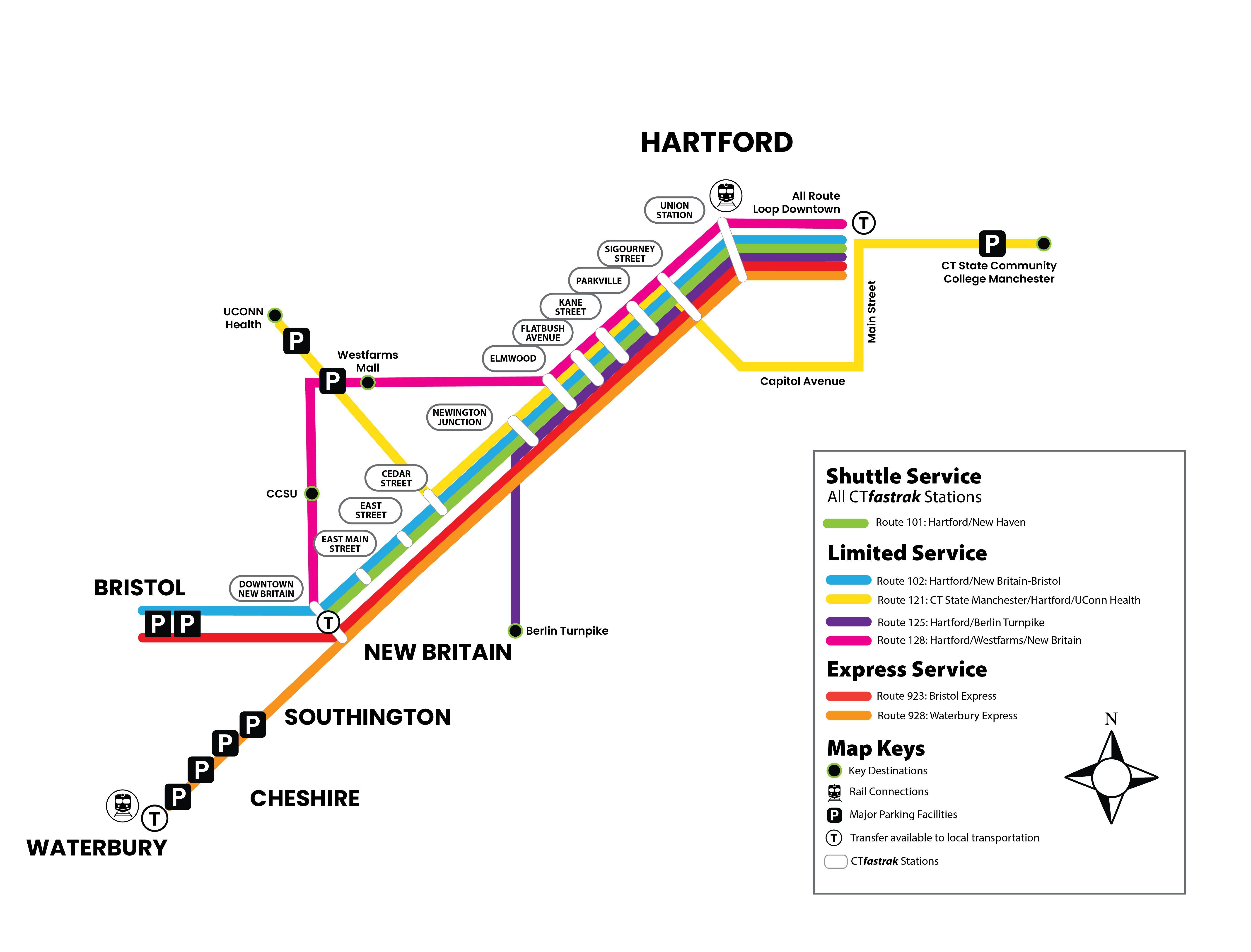 Servicios de CTfastrak Zona del mapa