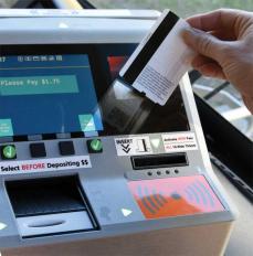 Passes issued on-board will use bar-code reading technology starting in May. bar-code reading technology