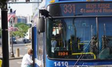 Enter and exit the buses using the rear door. Enter and exit the buses using the rear door.