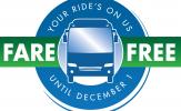 Fare-free bus service extended until December 1, 2022. Fare-free bus service extended until December 1, 2022.