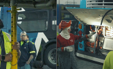 A collage of technicians working in the CTtransit workshop.
